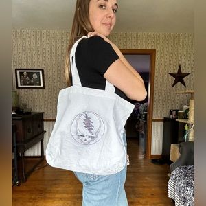 Grateful Dead hand embroidered tote bag